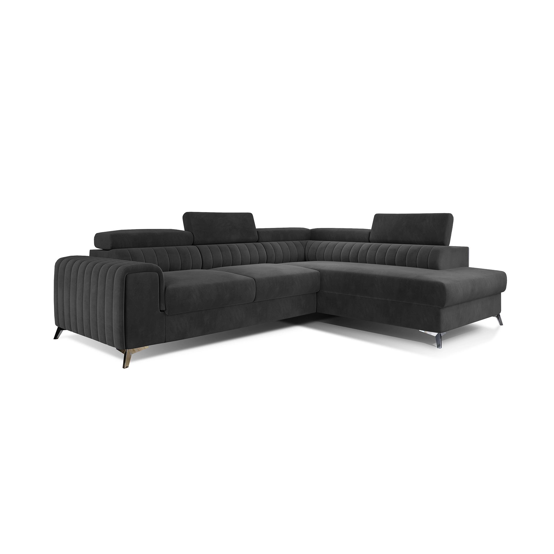 Kampinė sofa Laurence su patalynės dėže, audinys Monolith 97
