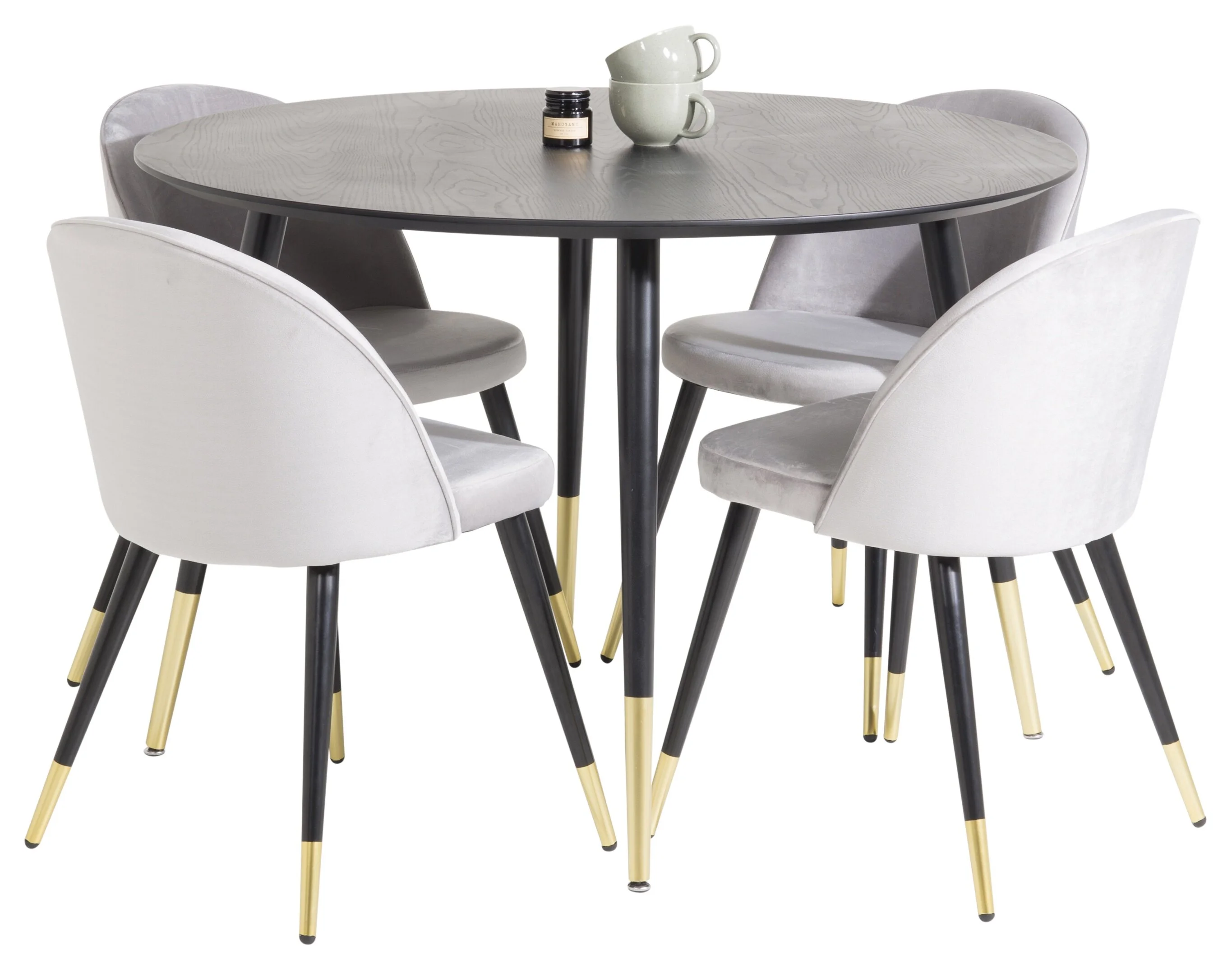 Valgomojo komplektas stalas Dipp su kėdėmis Velvet