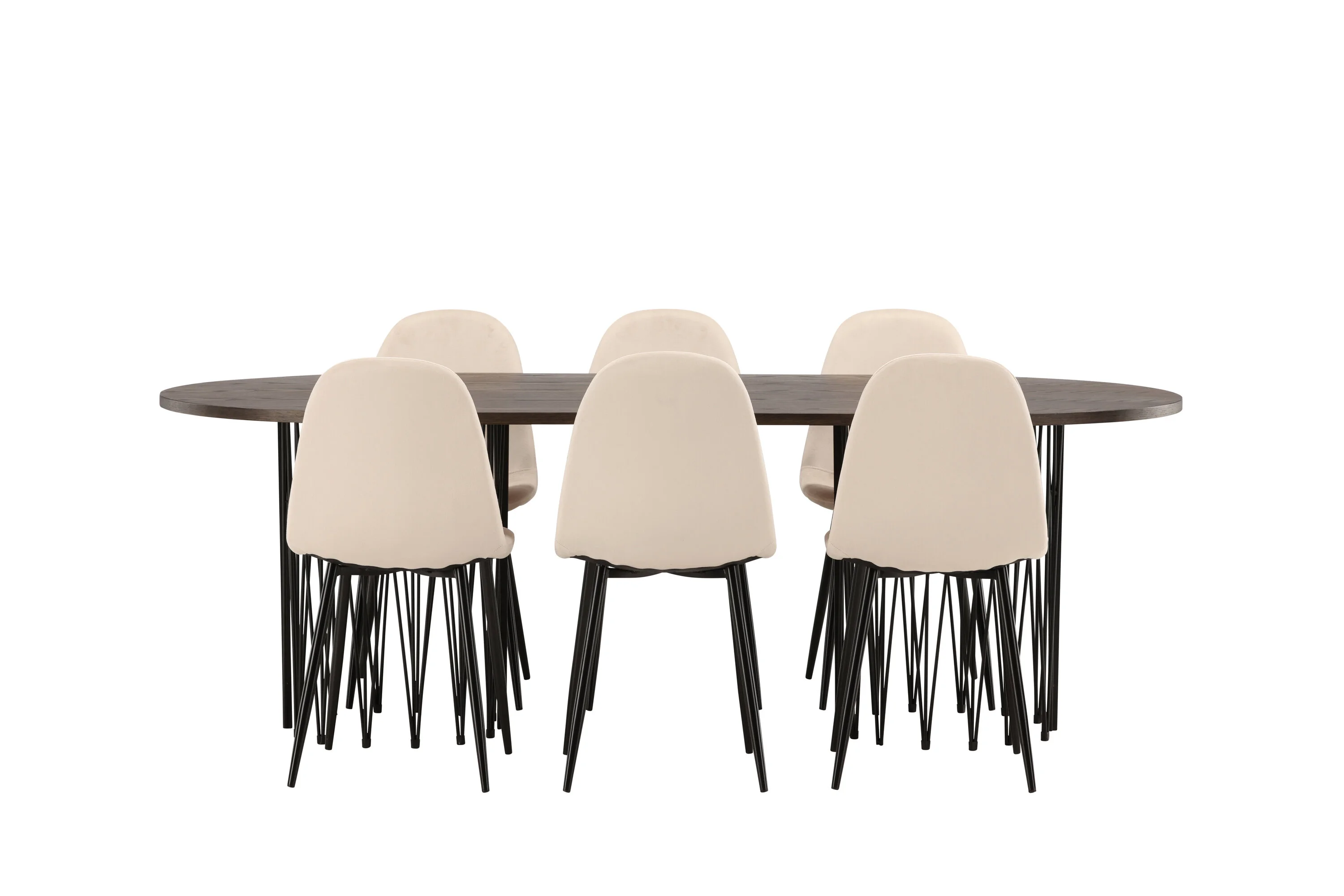 Valgomojo komplektas stalas Stone oval su 6 kėdėmis Polar