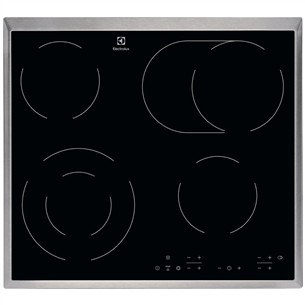 Electrolux, FishZone, plotis 57,6 cm, nerūdijančio plieno rėmas, juoda - Įmontuojama keramikinė kaitlentė