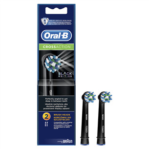 Dantų šepetėlių antgaliai Braun Oral-B Cross Action, 2vnt, Juodi  Prekė-EB50-2B