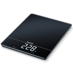 Beurer KS34XL, iki 15 kg, juodos - Virtuvinės svarstyklės
