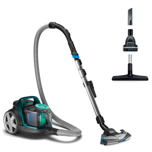 Philips PowerPro Active, 900 W, bagless, black/green - dulkių siurblys