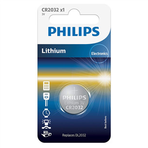 Philips Lithium, CR2032, 3V - Elementai