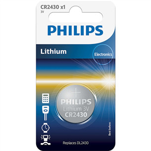 Philips Lithium, CR2430, 3V - Elementai