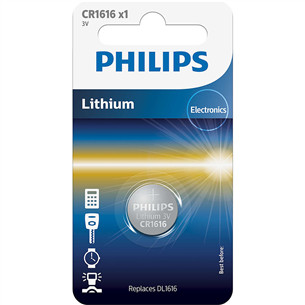 Philips Lithium, CR1616, 3V - Elementai