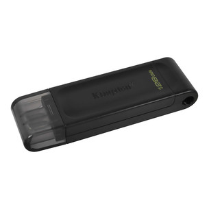 Kingston DataTraveler 70, USB-C, 128 GB, juoda - USB atmintinė