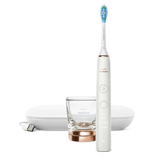 Philips Sonicare DiamondClean 9000, su kelioniniu dėklu, baltas/vario spalvos - Elektrinis dantų šepetėlis