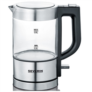 Severin, 0.5 L, skaidrus/sidabro spalvos - Virdulys