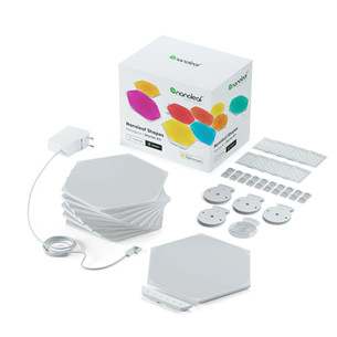 Nanoleaf Shapes Hexagons, 9 vnt. , baltas - Išmaniųjų šviestuvų pradinis rinkinys Prekė - NL42-0002HX-9PK