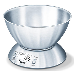 Beurer, iki 5 kg, nerūdijančio plieno - Virtuvinės svarstyklės