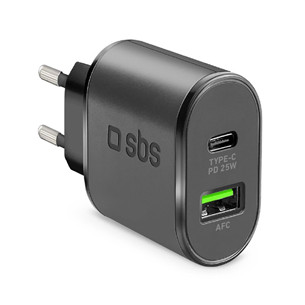SBS Fast charger USB-C 25 W, juodas - Įkroviklis