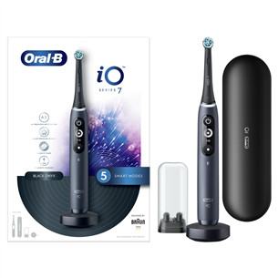 Braun Oral-B iO 7, kelioninis dėklas, juodas/pilkas - Elektrinis dantų šepetėlis