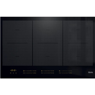 Miele, 3 PowerFlex kaitvietės, plotis 80 cm, berėmė, juoda - Įmontuojama indukcinė kaitlentė