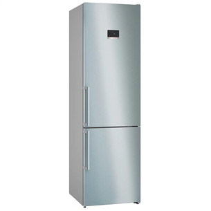 Bosch, NoFrost, 363 L, aukštis 203 cm, nerūdijančio plieno - Šaldytuvas