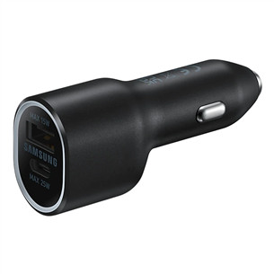 Samsung Duo Car Charger, USB-A, USB-C, 25 W + 15 W, juodas - Automobilinis įkroviklis