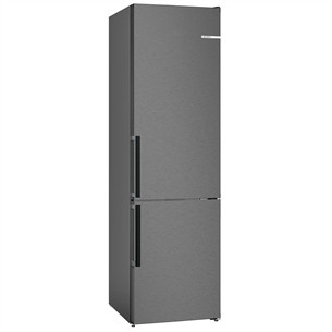 Bosch, NoFrost, 363 L, aukštis 203 cm, juodo nerūdijančio plieno - Šaldytuvas