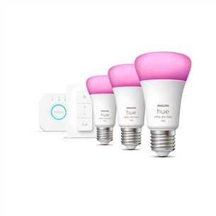 Išmaniųjų lempučių rinkinys Philips Hue White and Color Starter Kit, A60, E27, white Prekė - 929002468804