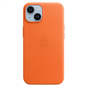 Dėklas Apple iPhone 14 Leather Case with MagSafe, orange Prekė - MPP83ZM/A