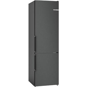 Bosch, NoFrost, 321 L, aukštis 186 cm, juodo nerūdijančio plieno - Šaldytuvas