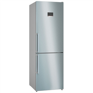 Bosch, NoFrost, 321 L, aukštis 186 cm, nerūdijančio plieno - Šaldytuvas