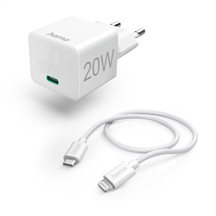 Hama įkroviklis ir Lightning laidas, 20 W, baltas - Įkroviklis