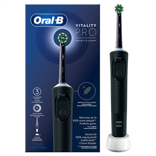 Braun Oral-B Vitality Pro, juodas - Elektrinis dantų šepetėlis