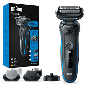 Barzdaskutė Braun Series 5 AutoSense Wet & Dry, black/blue Prekė - 51-B4650CS