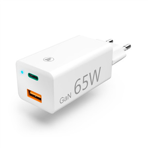 Hama Fast Charger, USB-A, USB-C, 65 W, baltas - Maitinimo adapteris