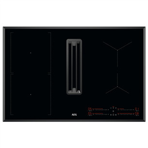 AEG 6000 Bridge, 80 cm, juoda - Įmontuojama indukcinė kaitlentė su gartraukiu