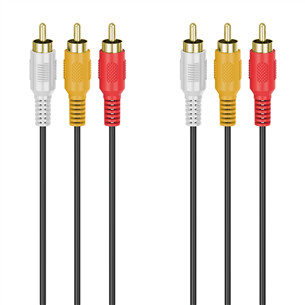 Laidas Hama Audio-Video, 3 RCA - 3 RCA, gold-plated, 3 m, black Prekė - 00305014