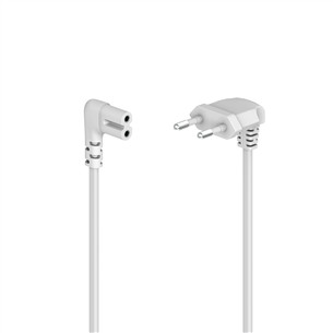 Hama Power Cord, 2-pin, lenktas, 3 m, baltas - Maitinimo laidas