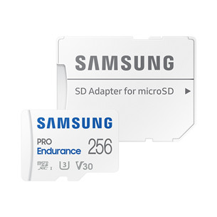 Atminties kortelė Samsung PRO Endurance, microSDXC + SD adapter, 256 GB Prekė - MB-MJ256KA/EU