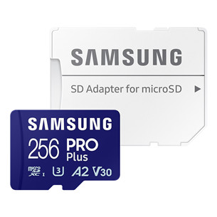 Atminties kortelė Samsung PRO Plus, 2023 micro SDXC, 256 GB + adapteris Prekė - MB-MD256SA/EU