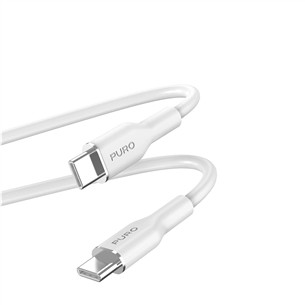 Laidas Puro Soft, USB-C / USB-C, 1,5 m, white Prekė - PUUSBCUSBCICONWHI