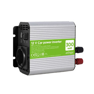 Inverteris Gembird 12V-> 300W + USB port Prekė - EG-PWC300-01