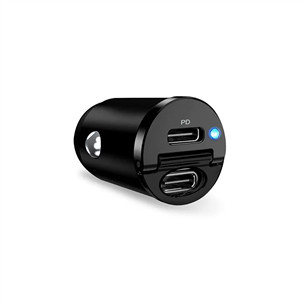 Puro Mini Car Charger, 2x USB-C, 30W, juodas - Automobilinis įkroviklis