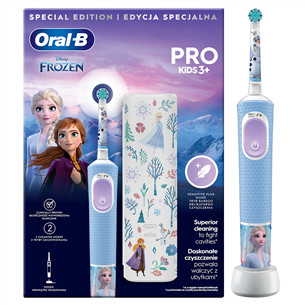 Braun Oral-B Vitality PRO Kids, Frozen - Elektrinis dantų šepetėlis + kelioninis dėklas