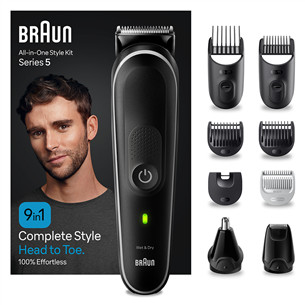 Braun Series 5, 9-in 1, black - Plaukų kirpimo mašinėlė Prekė - MGK5420