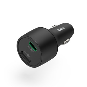 Hama Car Fast Charger, USB-C, USB-A, 32 W, juodas - Automobilinis įkroviklis