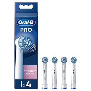 Braun Oral-B Sensitive Clean PRO, 4 vnt., balti - Dantų šepetėlių antgaliai Prekė - EB60-4NEW