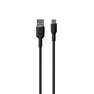 Puro Soft, USB-A / USB-C, 1.5 m, juodas - Laidas Prekė - PUUSBCICONBLK