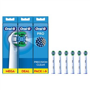 Braun Oral-B Precision Clean Pro, 6 vnt., balti - Dantų šepetėlių antgaliai Prekė - EB20-6