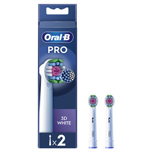 Braun Oral-B Pro 3D White, 2 vnt., balti - Dantų šepetėlių antgaliai Prekė - EB18-2/WHITE