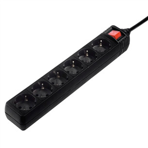 Hama Power Strip, 6 lizdai, 3 m, juodas - Ilgiklis