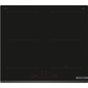 Bosch, Series 6, plotis 60 cm, berėmė, juoda - Įmontuojama indukcinė kaitlentė