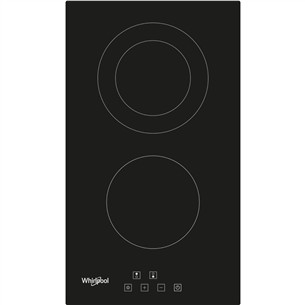Whirlpool, domino, plotis 30 cm, juoda - Įmontuojama keramikinė kaitlentė
