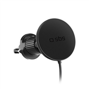 SBS 15W Car Holder, Magsafe, ventiliacijai, juodas - Belaidis telefono laikiklis-įkroviklis