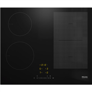Miele KM7466FL, PowerFlex kaitvietė, plotis 62 cm, berėmė, juoda - Įmontuojama indukcinė kaitlentė