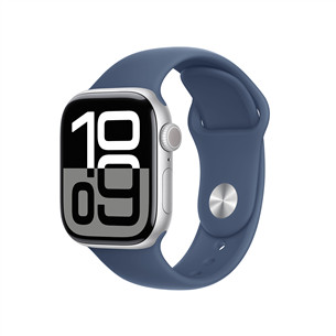 Apple Watch Series 10 GPS + Cellular, 46 mm, sport band, M/L, sidabrinio aliuminio spalvos / mėlynas - Išmanusis laikrodis